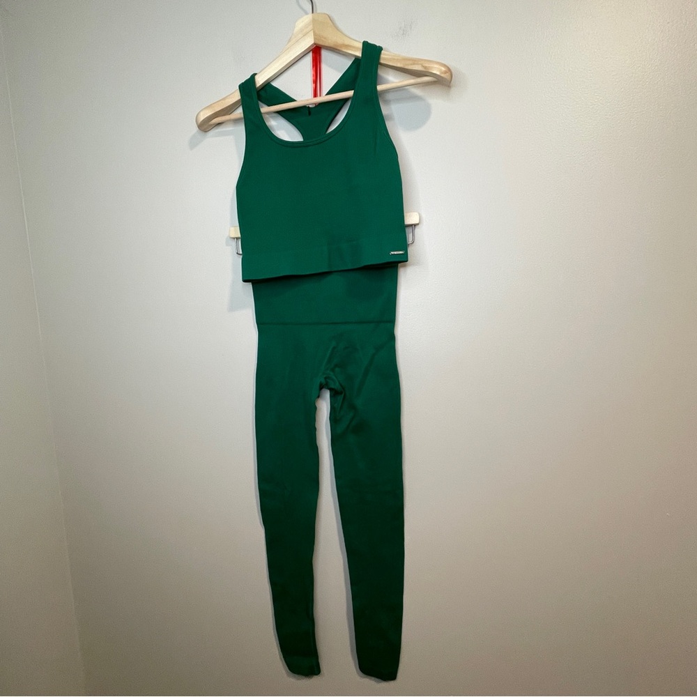 Savage X Fenty Forest Green Ribbed Sports Bra & Legging Set
